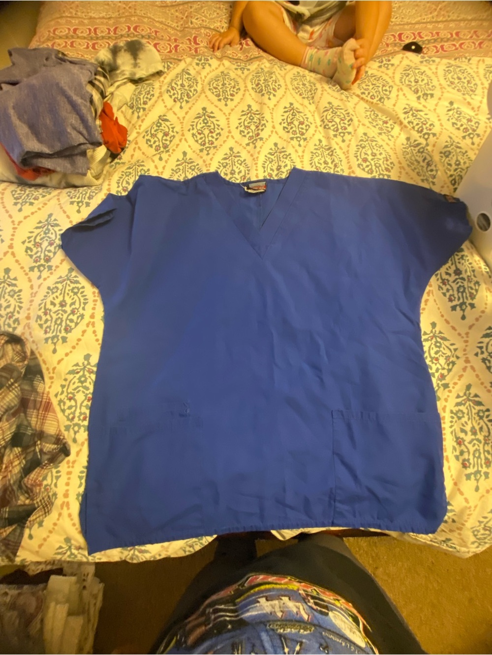 Scrubstar V-Neck Scrub Top in Royal Blue